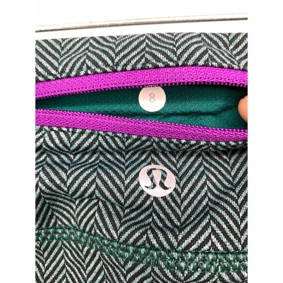 Lululemon Speed Tight IV Womens 8 Giant Herringbone Black Heathered Forage Teal - Picture 4 of 4